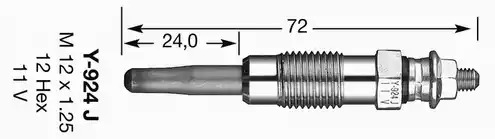 Свеча накаливания NGK 7906 (Y-924J, D-Power 1, DP1)